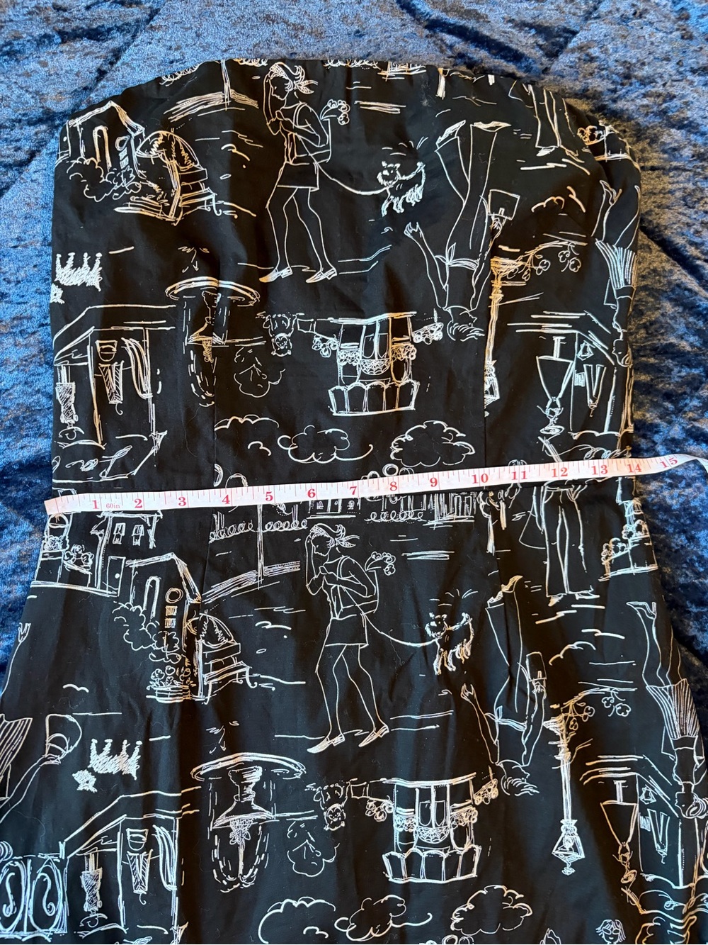 Strapless Black & White Printed Sundress - Picture 3 of 4